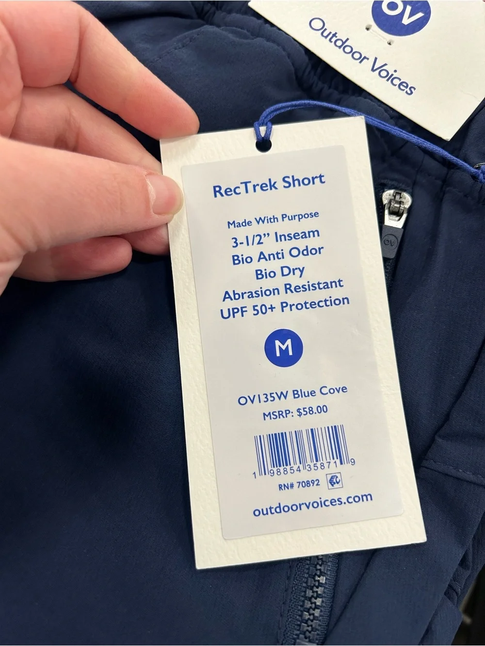 Outdoor voices rectrek shorts navy women’s